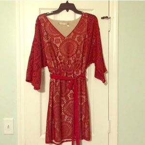 Chelsea and Violet red lace dress